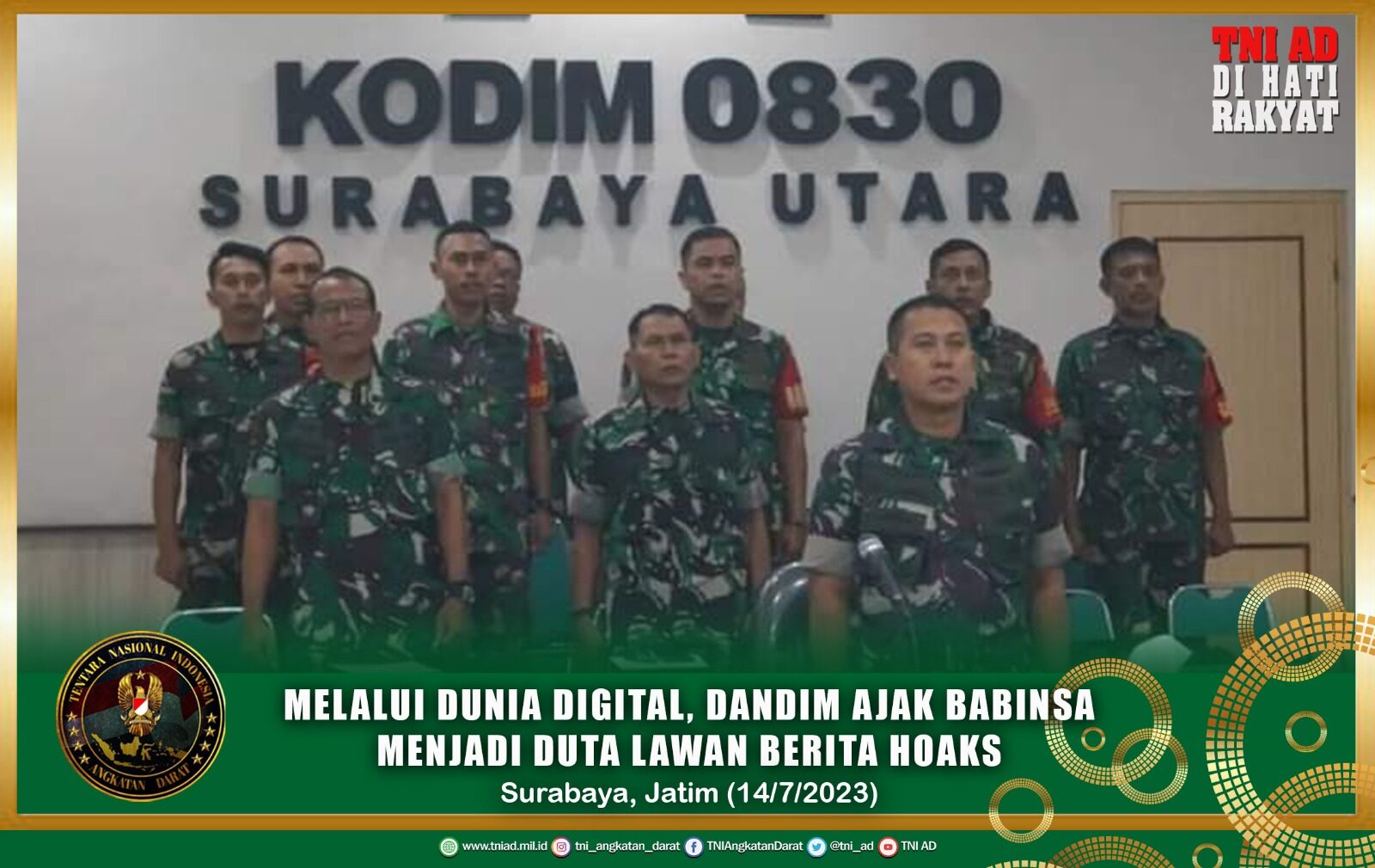 Melalui Dunia Digital, Dandim Ajak Babinsa Menjadi Duta Lawan Berita Hoaks