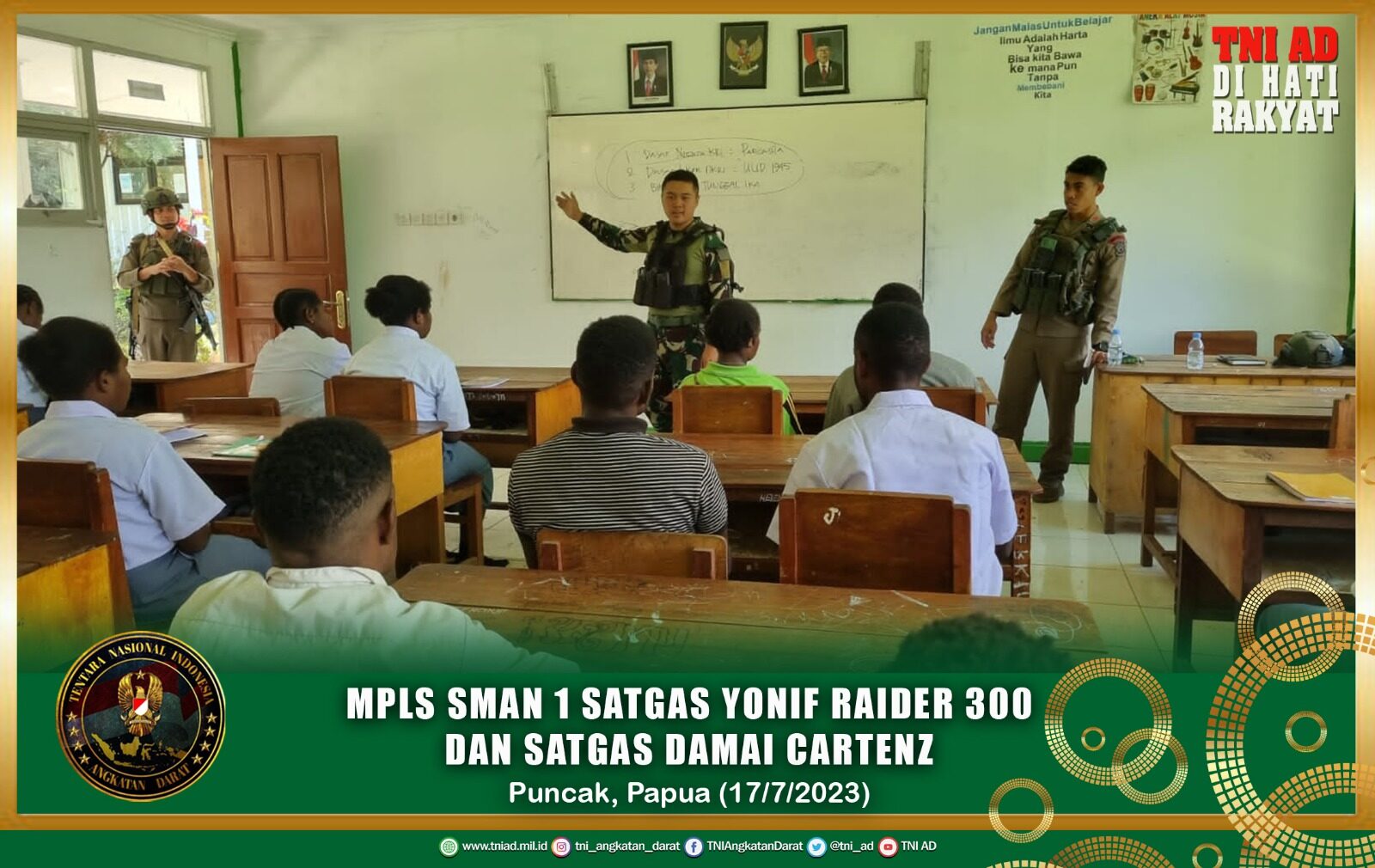 MPLS SMAN 1 Satgas Yonif Raider 300 dan Satgas Damai Cartenz