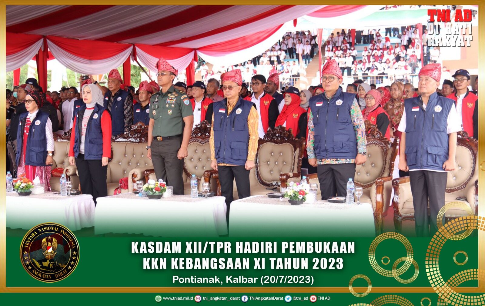 Kasdam XII/Tpr Hadiri Pembukaan KKN Kebangsaan XI Tahun 2023