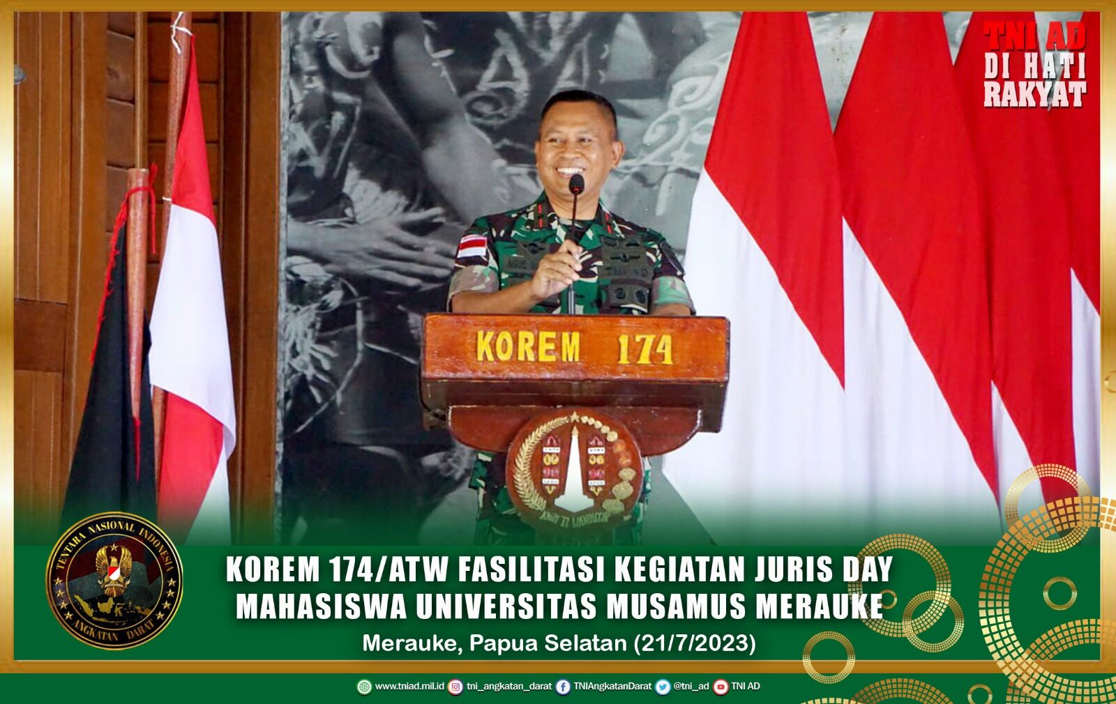 Korem 174/ATW Fasilitasi Kegiatan Juris Day Mahasiswa Universitas Musamus Merauke