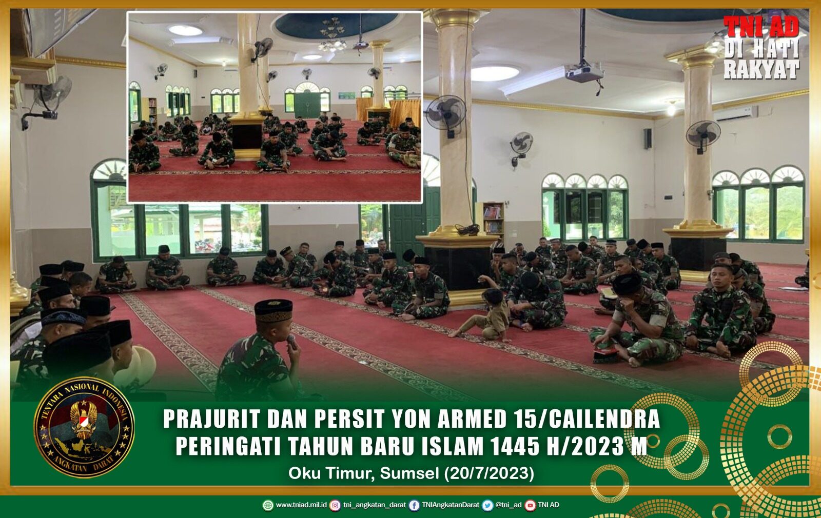 Prajurit dan Persit Yon Armed 15/Cailendra Peringati Tahun Baru Islam 1445 H/2023 M