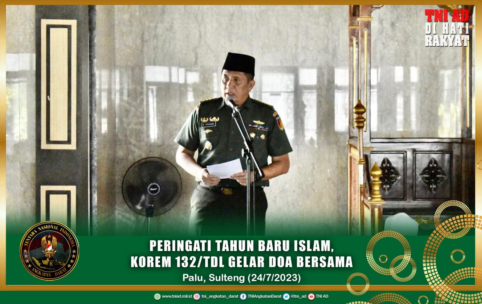 Peringati Tahun Baru Islam, Korem 132/Tdl Gelar Doa Bersama