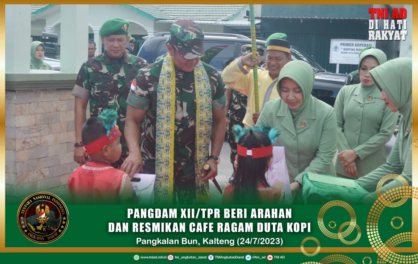 Pangdam XII/Tpr Beri Arahan dan Resmikan Cafe Ragam Duta Kopi