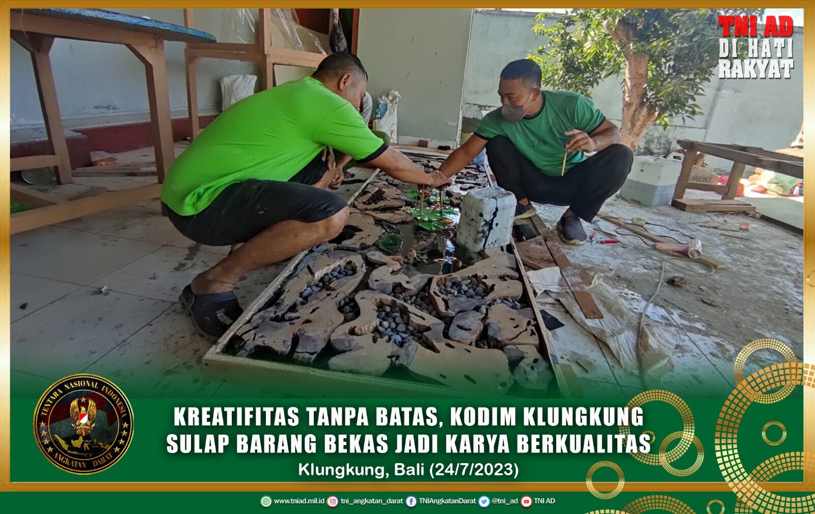 Kreatifitas Tanpa Batas, Kodim Klungkung Sulap Barang Bekas Jadi Karya Berkualitas