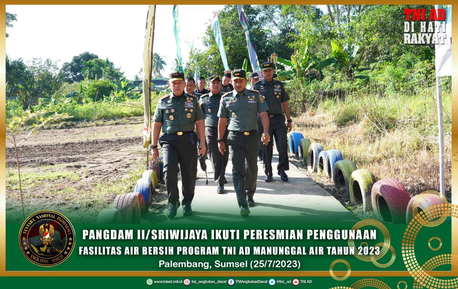 Pangdam II/Sriwijaya Ikuti Peresmian Penggunaan Fasilitas Air Bersih Program TNI AD Manunggal Air Tahun 2023