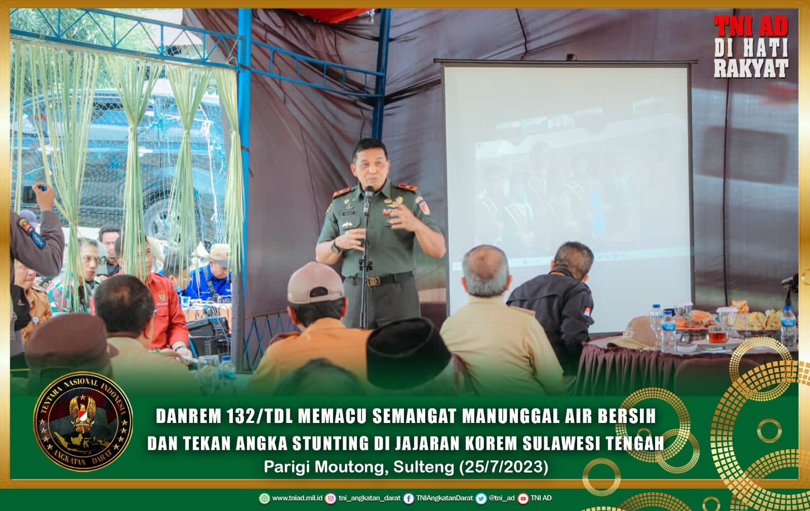 Danrem 132/Tdl Memacu Semangat Manunggal Air Bersih dan Tekan Angka Stunting di Jajaran Korem Sulawesi Tengah