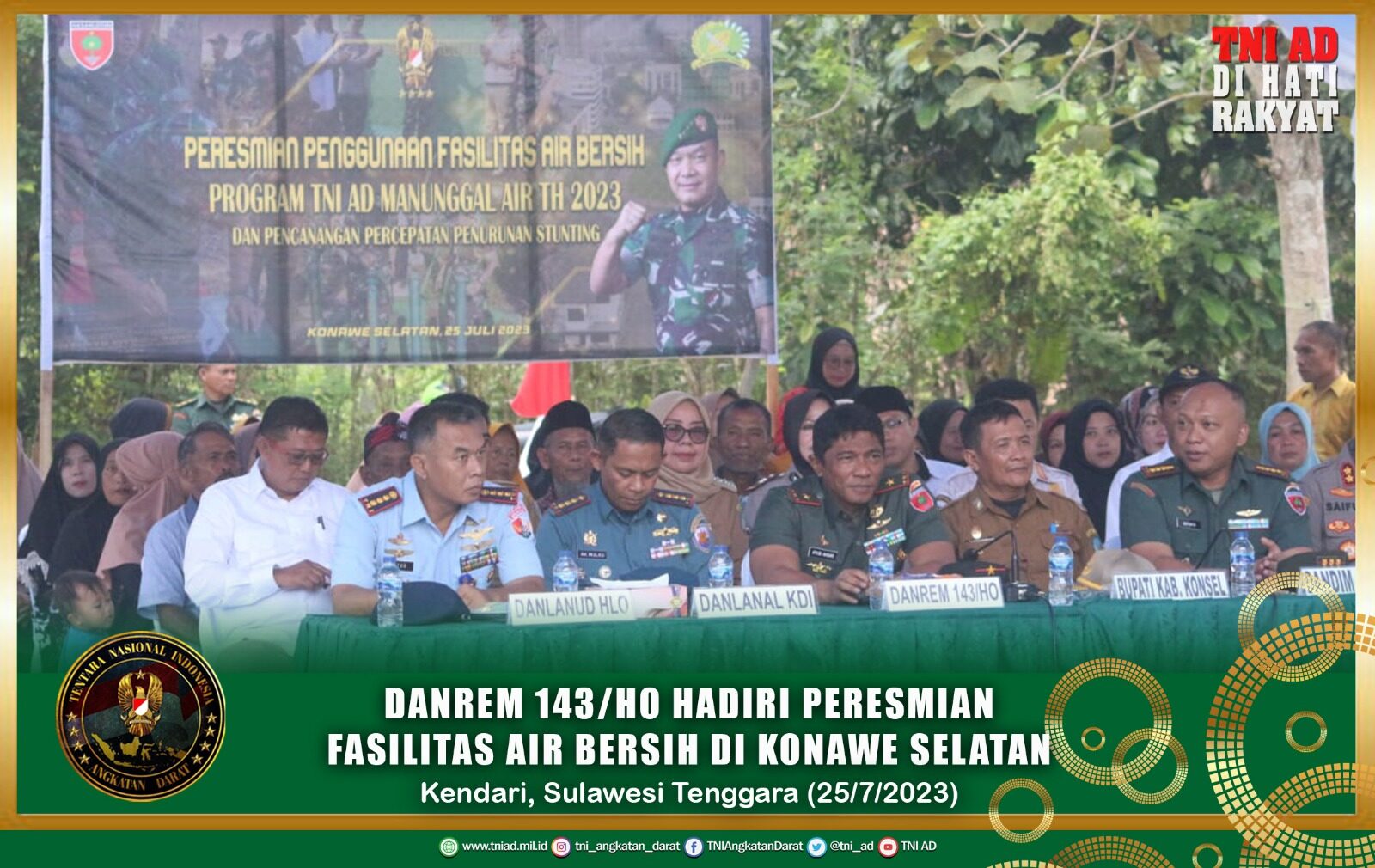 Danrem 143/HO Hadiri Peresmian Fasilitas Air Bersih Warga Konawe Selatan