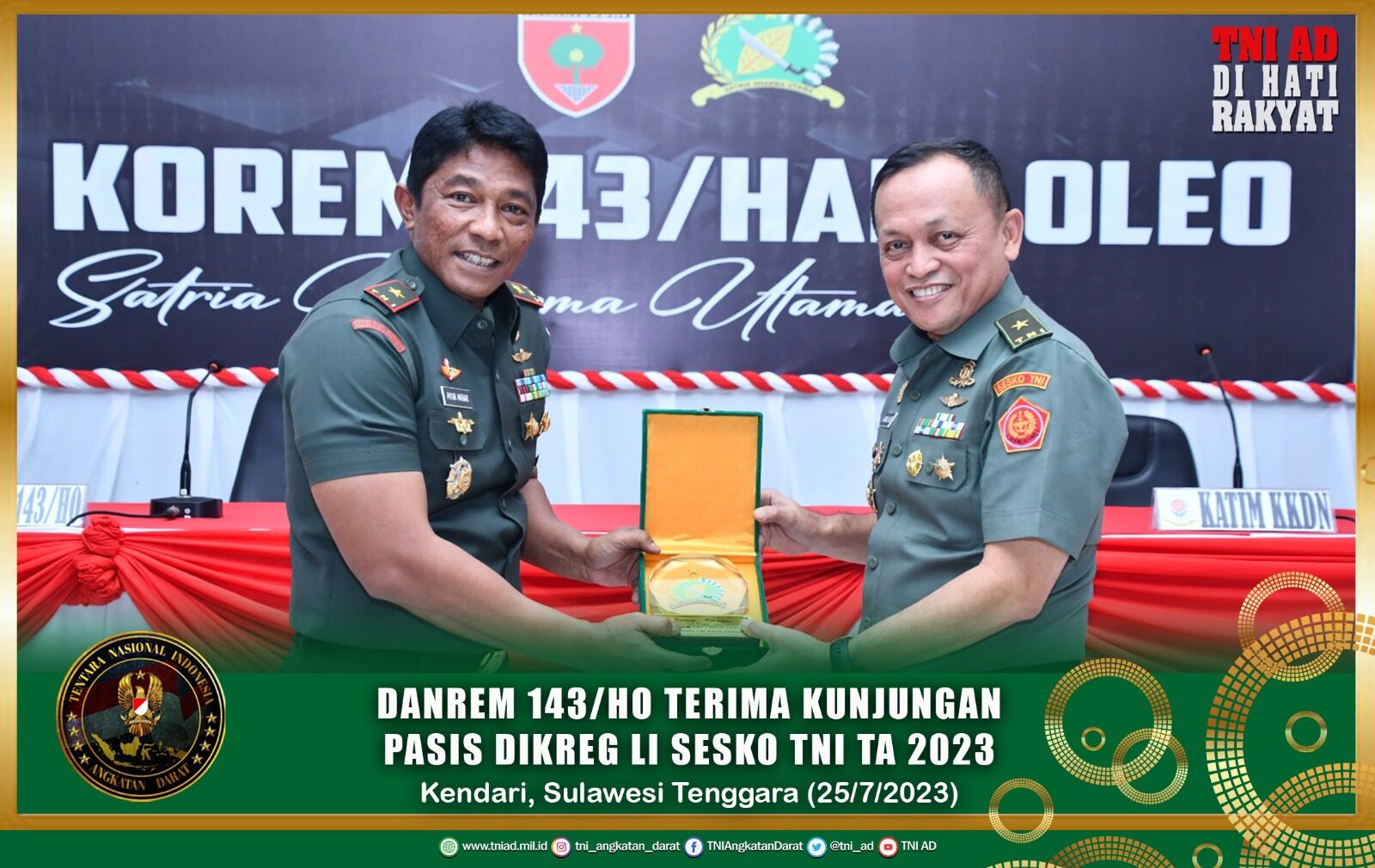 Danrem 143/HO Terima Kunjungan Pasis Dikreg LI Sesko TNI TA 2023