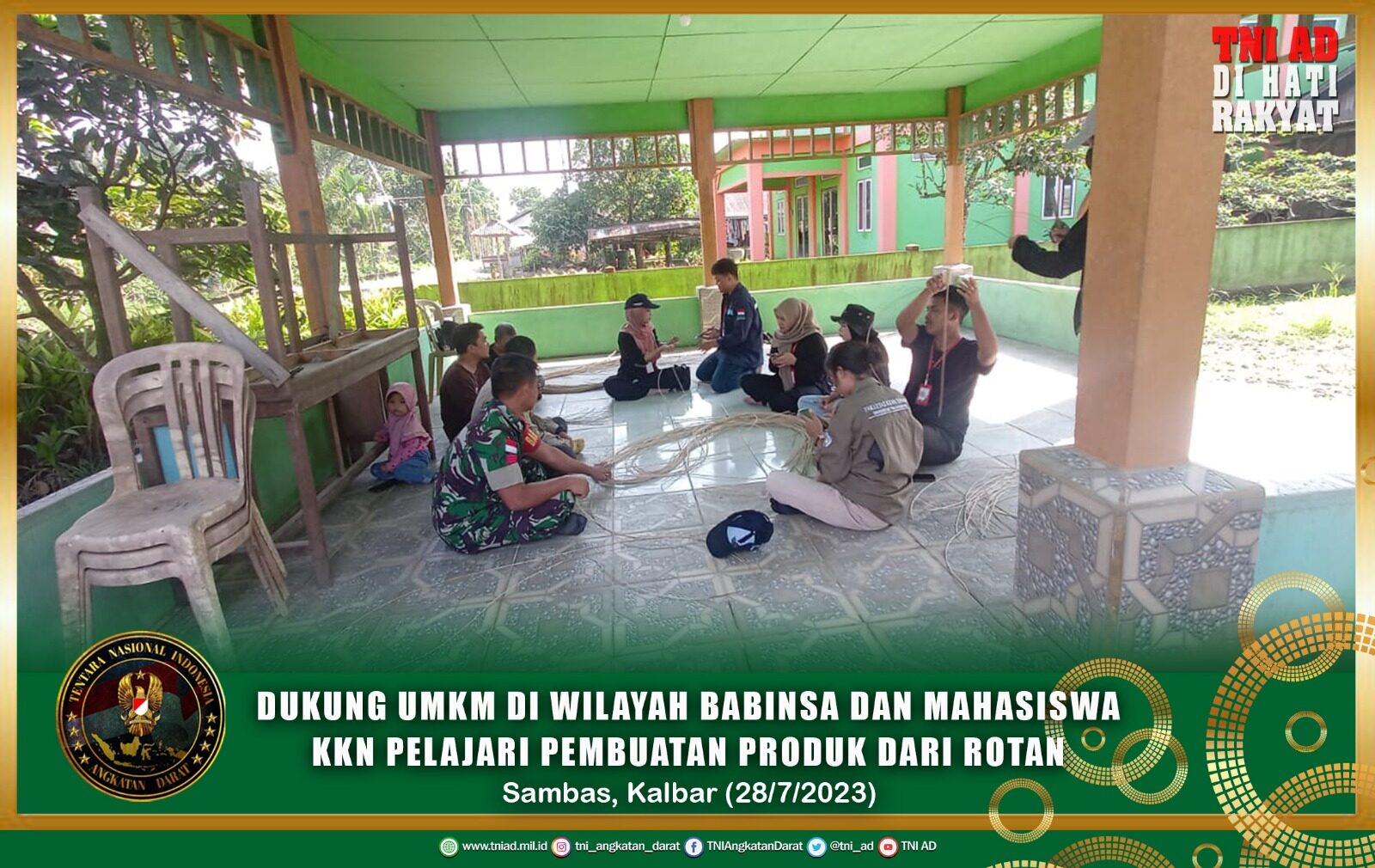 Dukung UMKM di Wilayah Babinsa dan Mahasiswa KKN Pelajari Pembuatan Produk dari Rotan