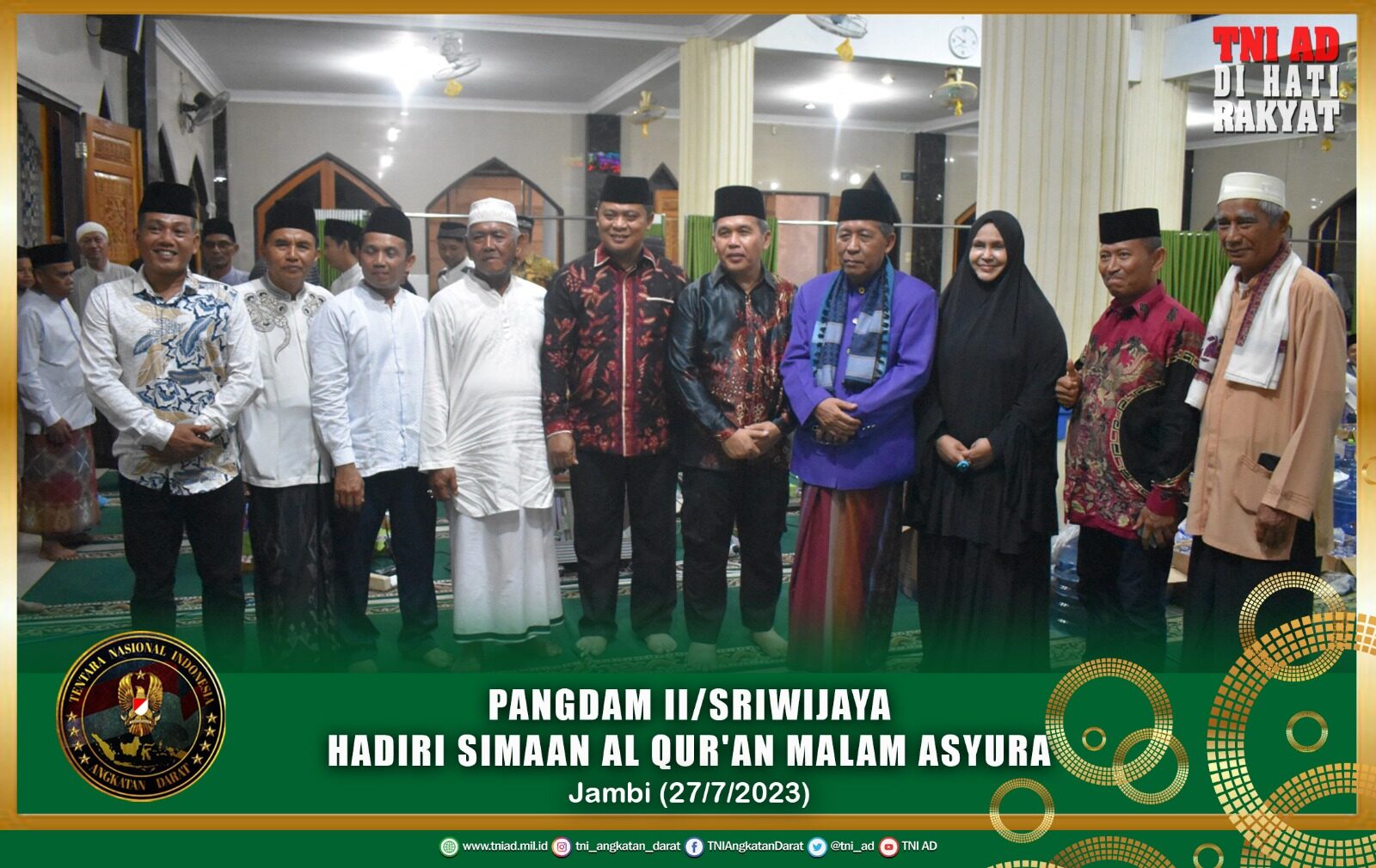 Pangdam II/Sriwijaya Hadiri Acara Simaan Al Qur'an Malam Asyura