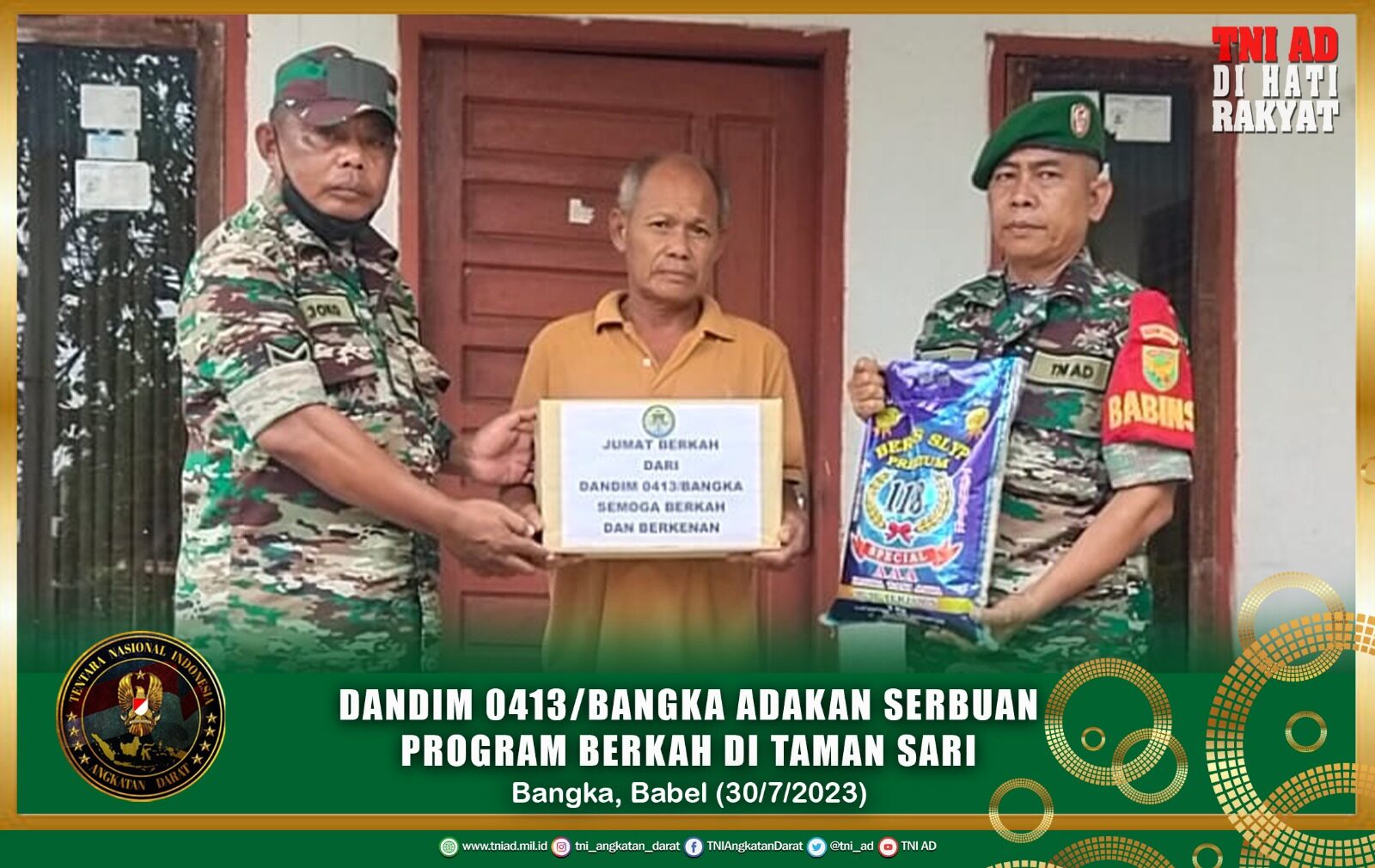 Dandim 0413/Bangka Adakan Serbuan Program Berkah di Taman Sari