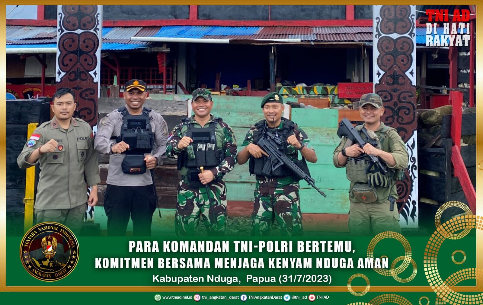 Para Komandan TNI-Polri Bertemu, Komitmen Bersama Menjaga Kenyam Nduga Aman