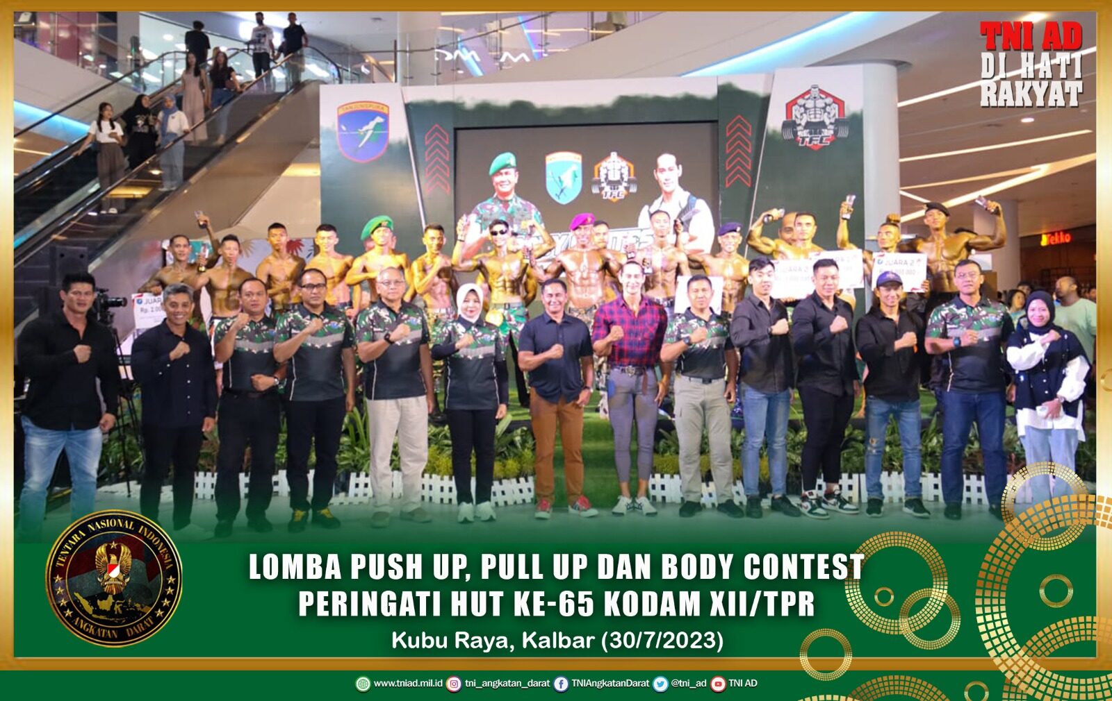 Lomba Push Up, Pull Up dan Body Contest Peringati HUT ke-65 Kodam XII/Tpr