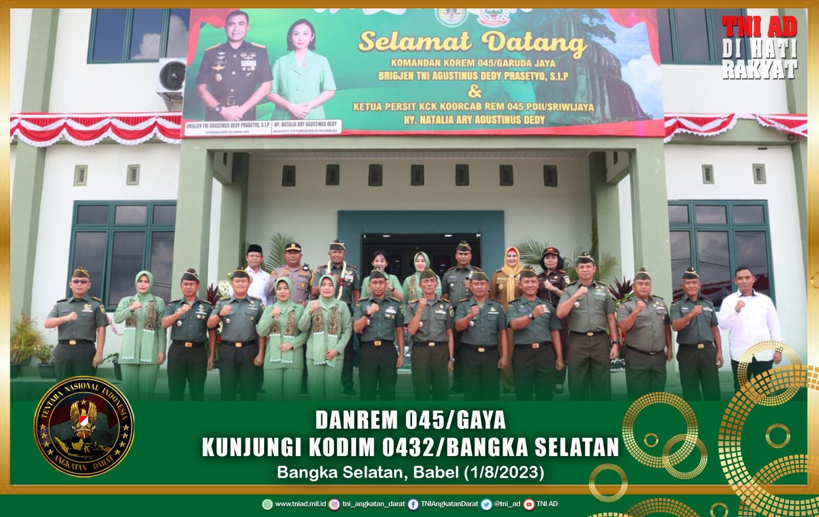 Danrem 045/Gaya Kunjungi Kodim 0432/Bangka Selatan