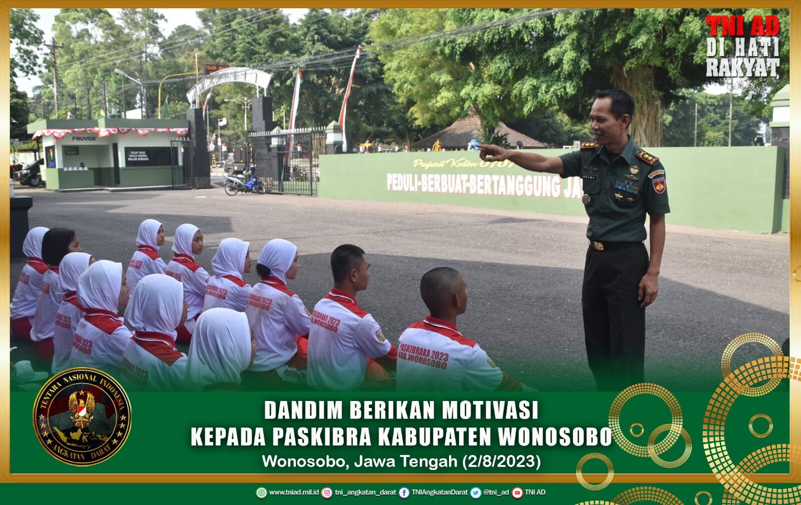 Dandim Berikan Motivasi Kepada Paskibra Kabupaten Wonosobo