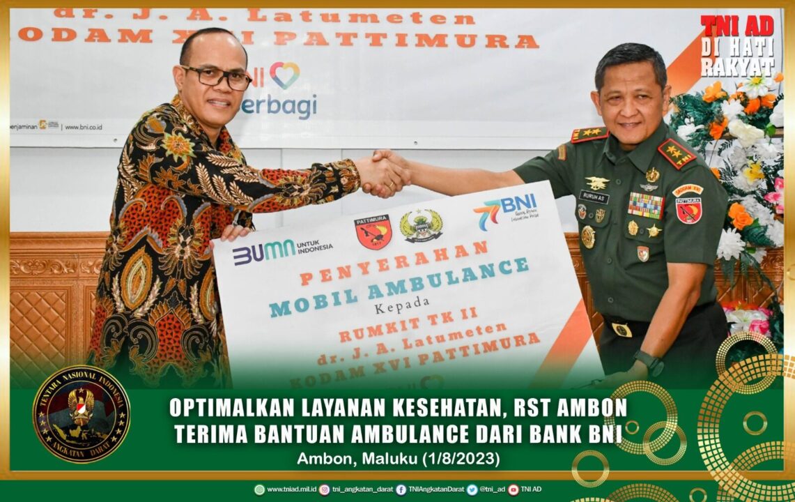 Optimalkan Layanan Kesehatan, RST Ambon Terima Bantuan Ambulance Dari Bank BNI