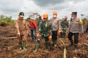 Pangdam XII/Tpr Bersama Kapolda dan Wakil Gubernur Tinjau Lokasi Karhutla