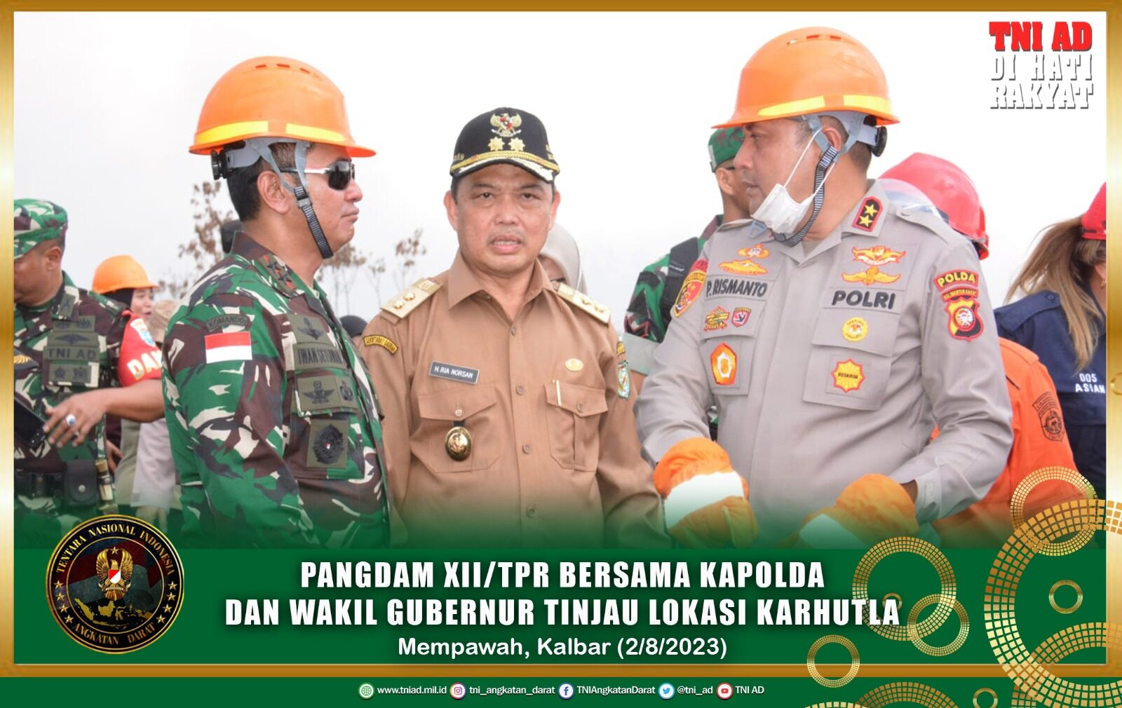 Pangdam XII/Tpr Bersama Kapolda dan Wakil Gubernur Tinjau Lokasi Karhutla