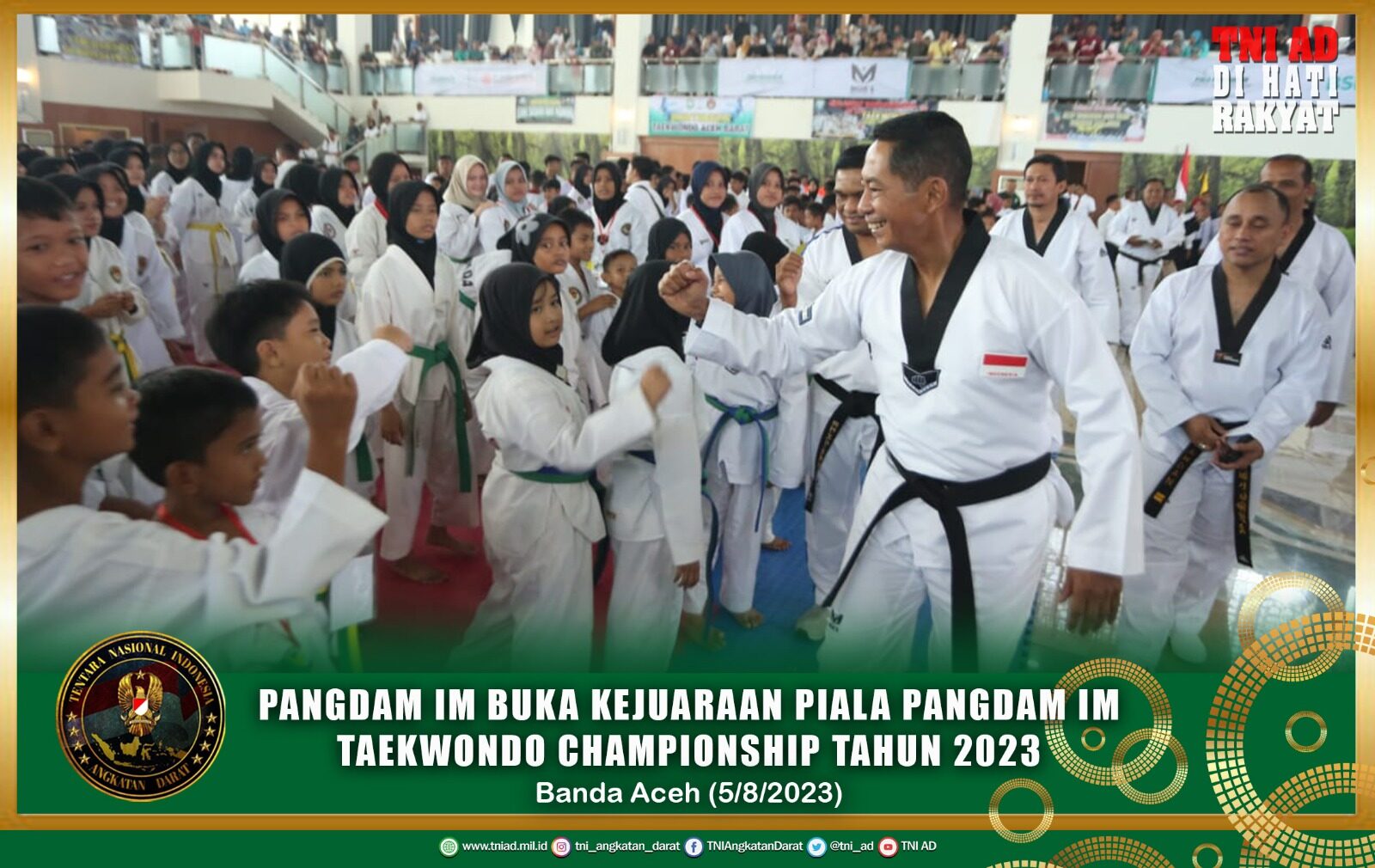 Pangdam IM Buka Kejuaraan Piala Pangdam Iskandar Muda Taekwondo Championship Tahun 2023