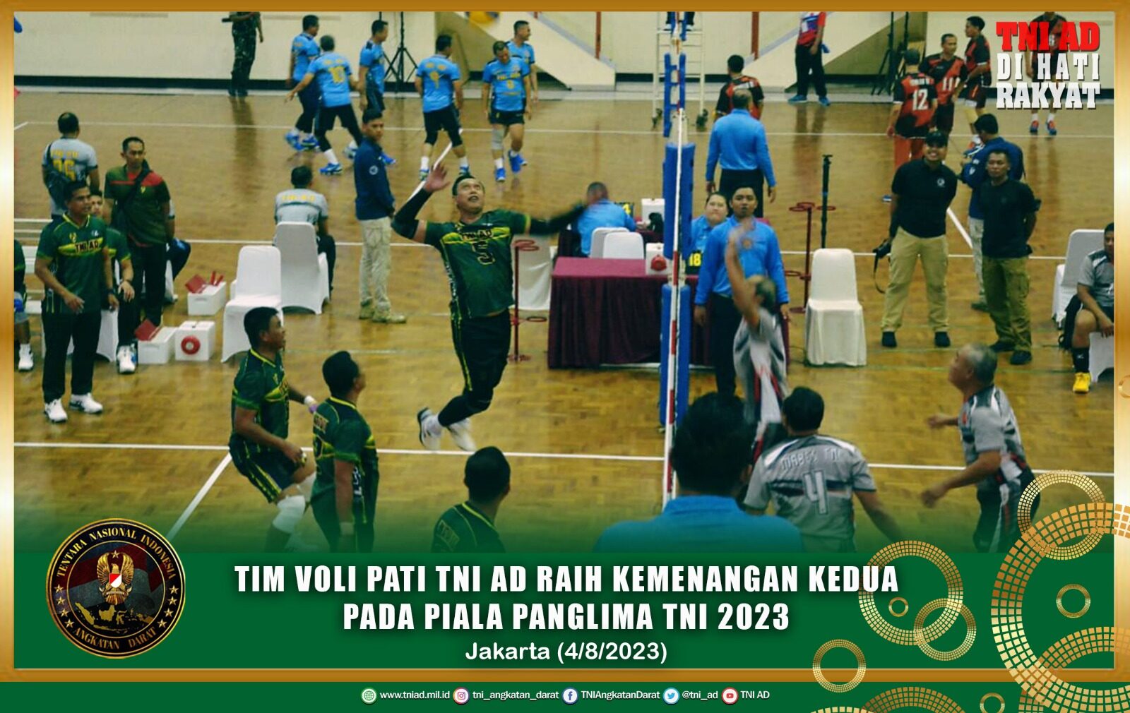 Tim Voli Pati TNI AD Raih Kemenangan Kedua Piala Panglima TNI 2023