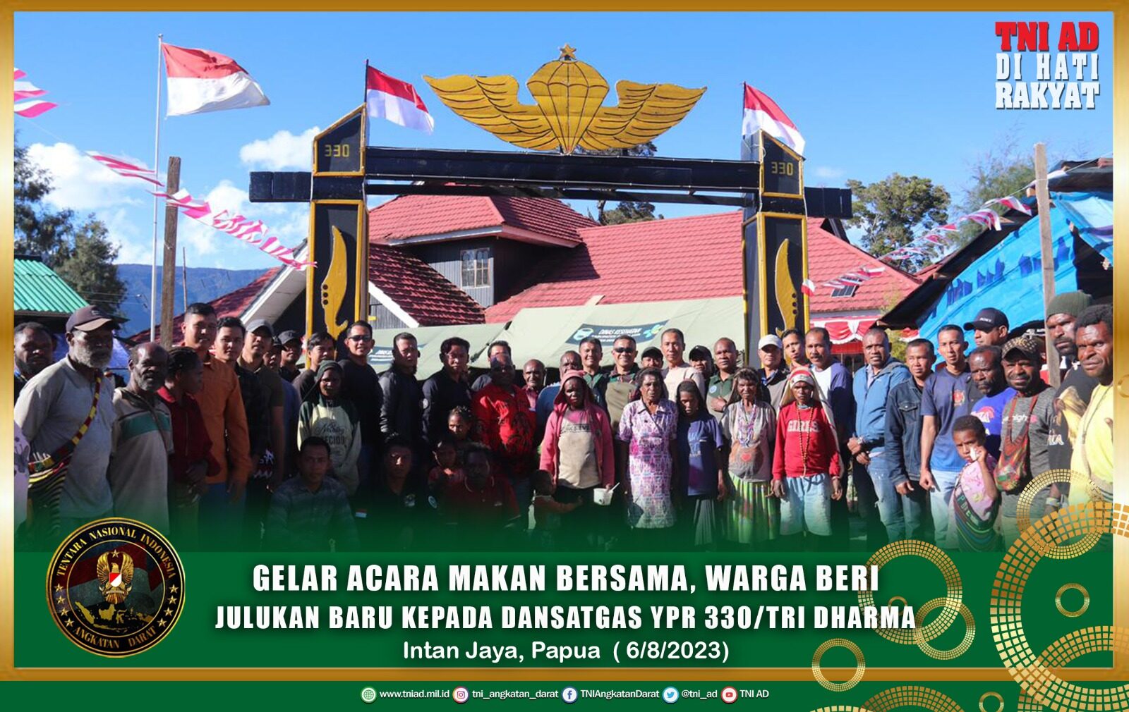 Gelar Acara Makan Bersama, Warga Beri Julukan Baru Kepada Dansatgas YPR 330/Tri Dharma