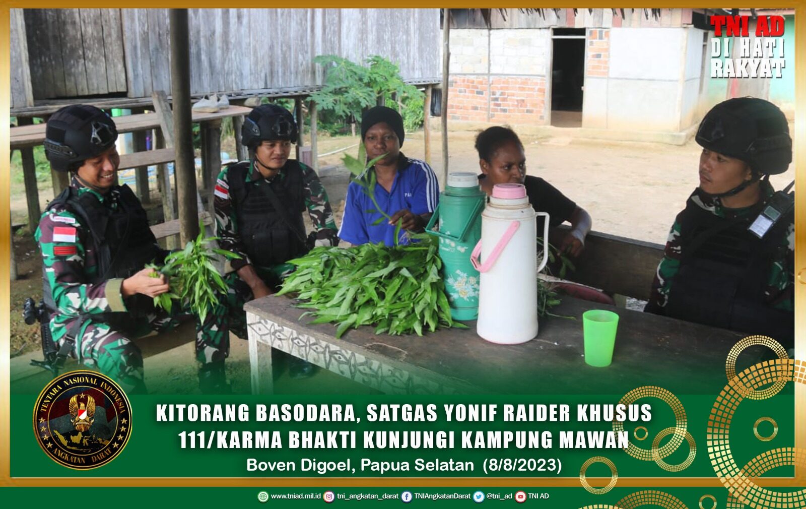 Kitorang Basodara, Satgas Yonif Raider Khusus 111/Karma Bhakti Kunjungi Kampung Mawan