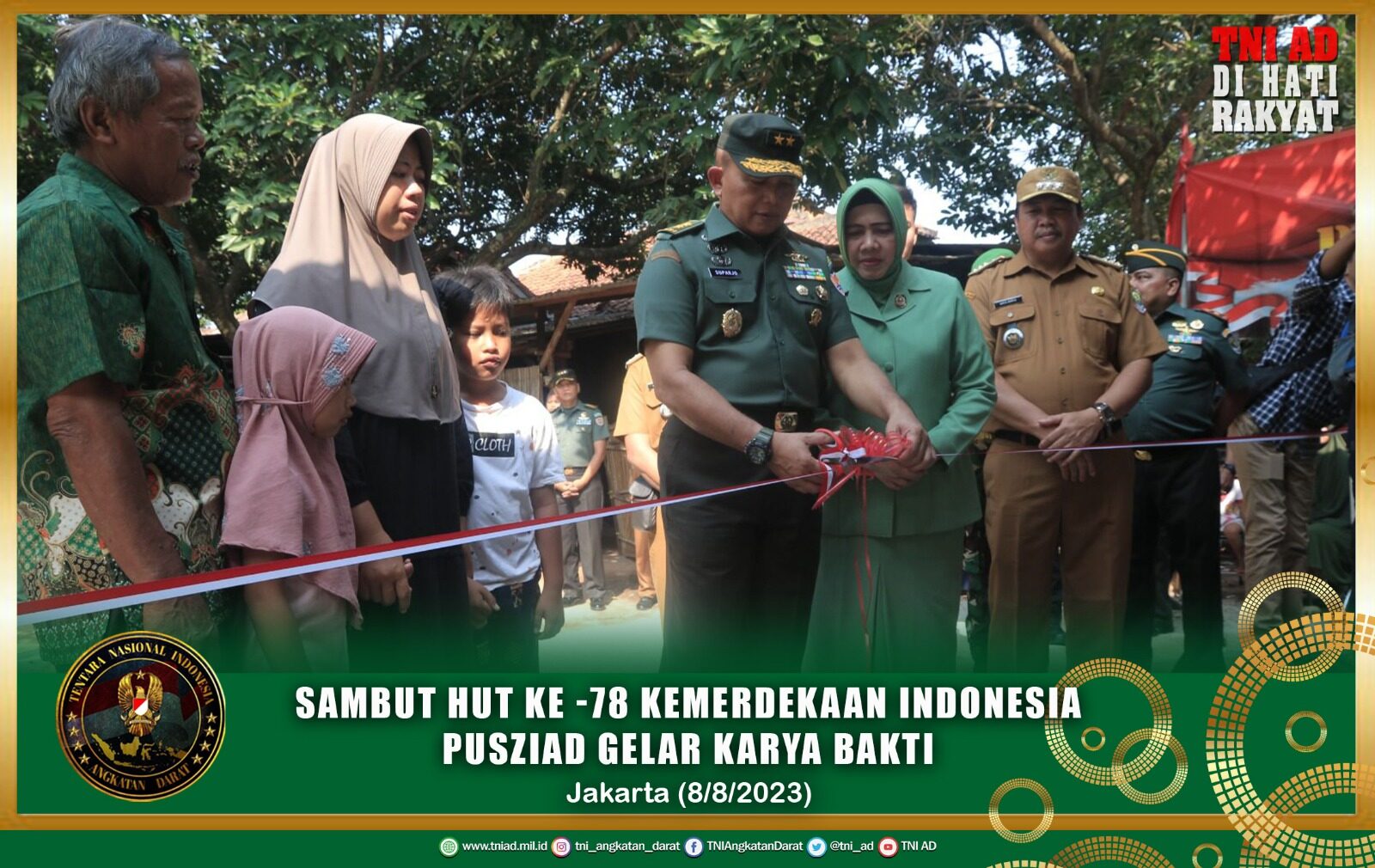 Sambut HUT ke -78 Kemerdekaan Indonesia, Pusziad Gelar Karya Bakti