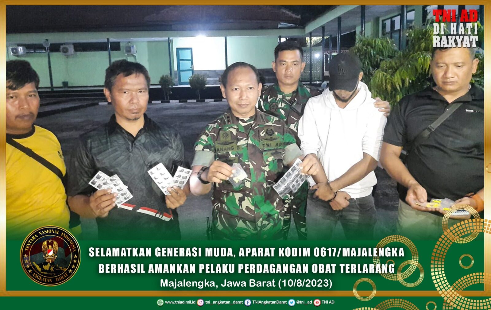 Selamatkan Generasi Muda, Aparat Kodim 0617/Majalengka Berhasil Amankan Pelaku Perdagangan Obat Terlarang