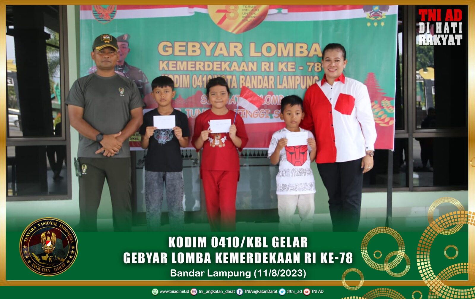 Kodim 0410/KBL Gelar Gebyar Lomba Kemerdekaan RI Ke-78