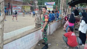 Kolaborasi Koramil Batu Benawa Dengan Desa Arangani Gelar Turnamen Bola Volly