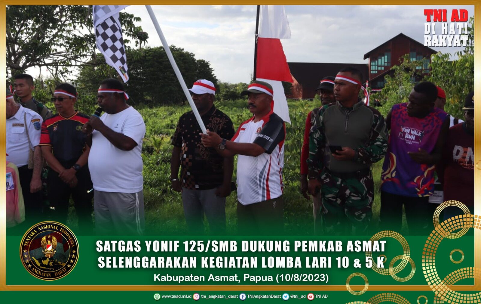 Satgas Yonif 125/SMB Dukung Pemkab Asmat Selenggarakan Kegiatan Lomba Lari 10 & 5 K