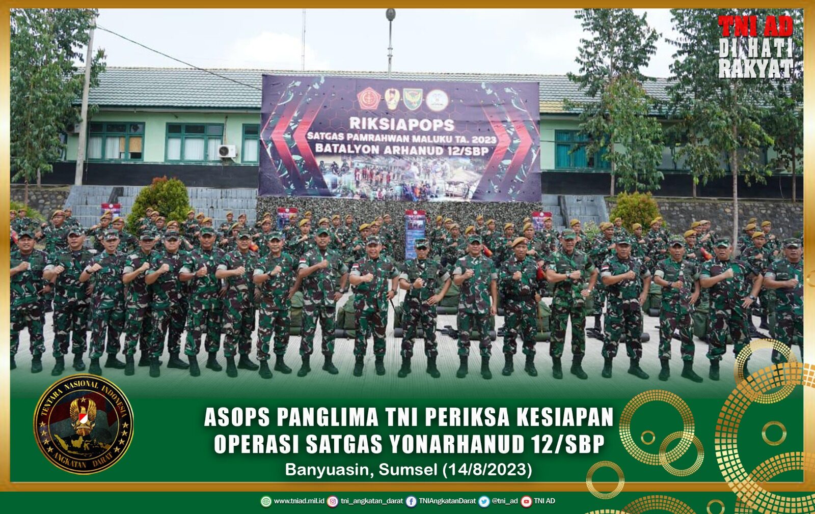 Asops Panglima TNI Periksa Kesiapan Operasi Satgas Yonarhanud 12/SBP