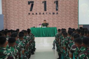 Danrem 132/Tdl Tegaskan Prajurit Yonif 711/Rks Jadi Prajurit Profesional dan Dicintai Rakyat