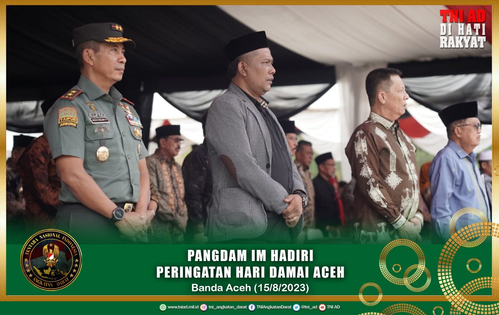 Pangdam IM Hadiri Peringatan Hari Damai Aceh