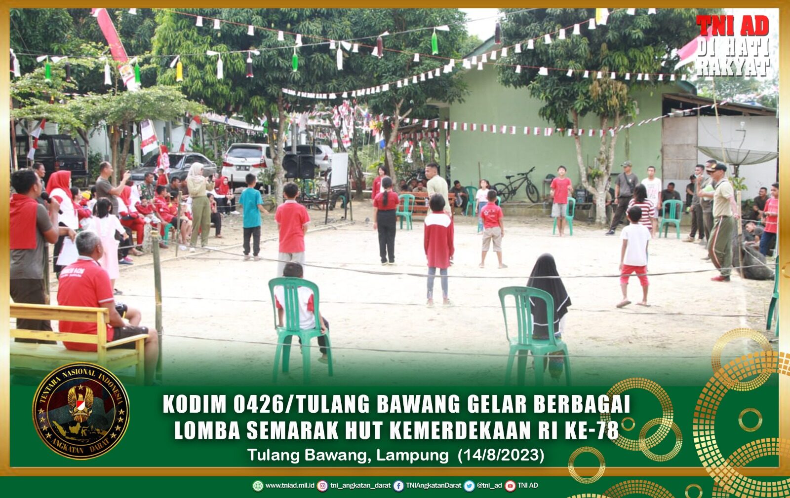 Kodim 0426/Tulang Bawang Gelar Berbagai Lomba Semarak HUT Kemerdekaan RI Ke-78