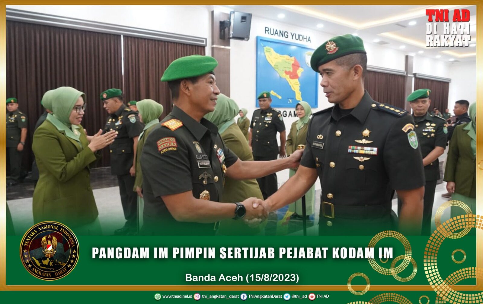 Pangdam IM Pimpin Sertijab Pejabat Kodam IM