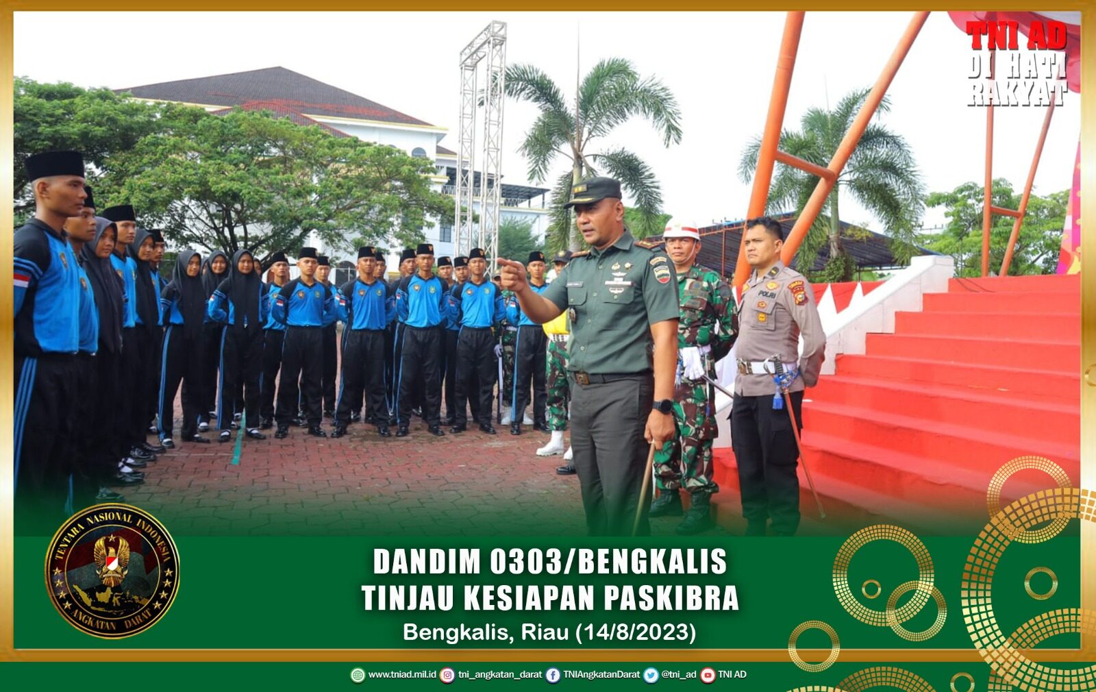 Dandim 0303/Bengkalis Tinjau Kesiapan Paskibra