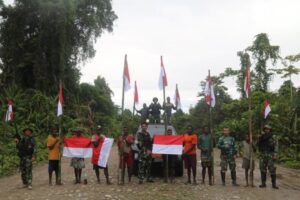 Dari Pedalaman Papua, Satgas Mobile Yonif MR 411 Kostrad Merah Putihkan Kampung Mumugu