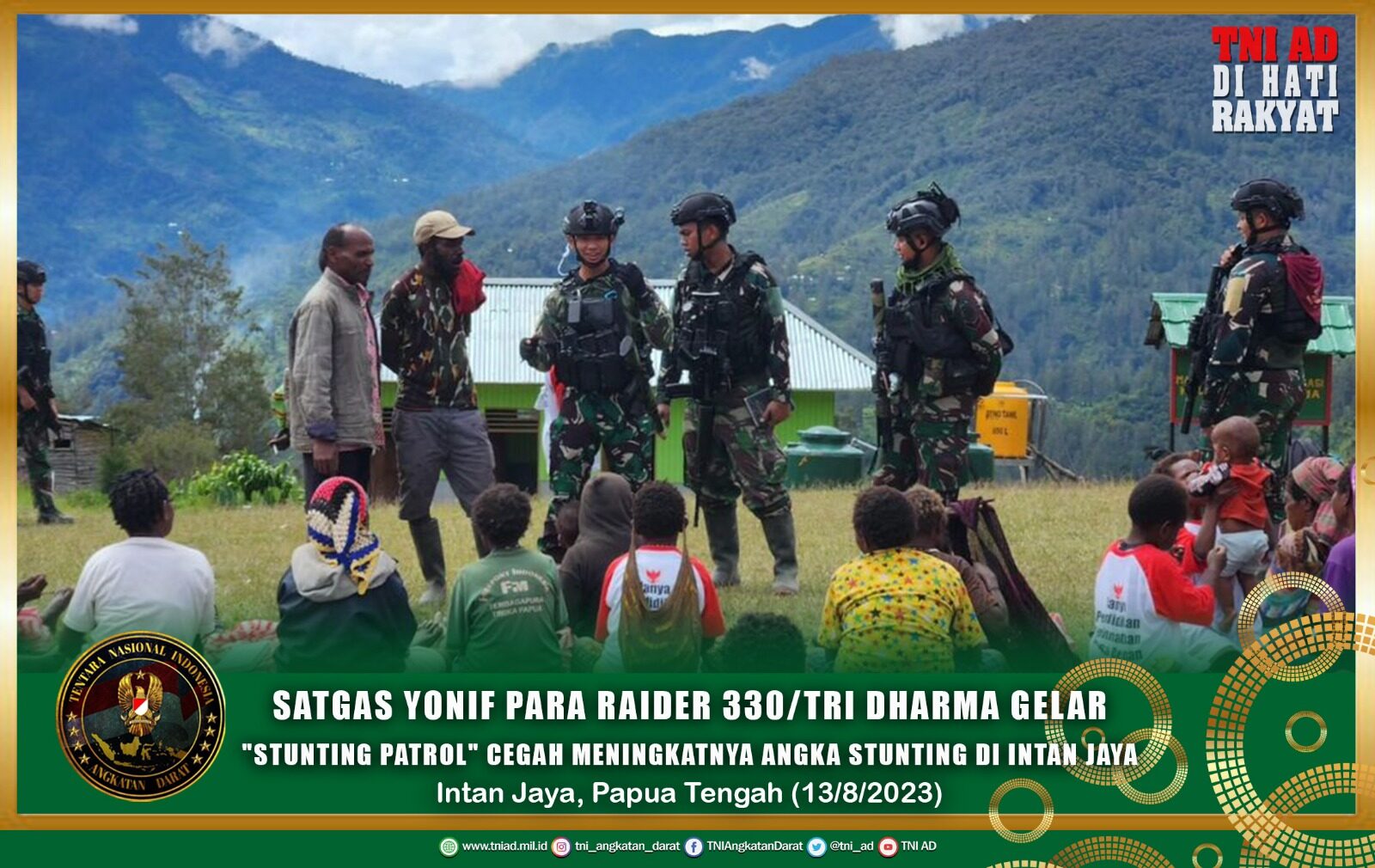 Satgas Yonif Para Raider 330/Tri Dharma Gelar "STUNTING PATROL" Cegah Meningkatnya Angka Stunting di Intan Jaya