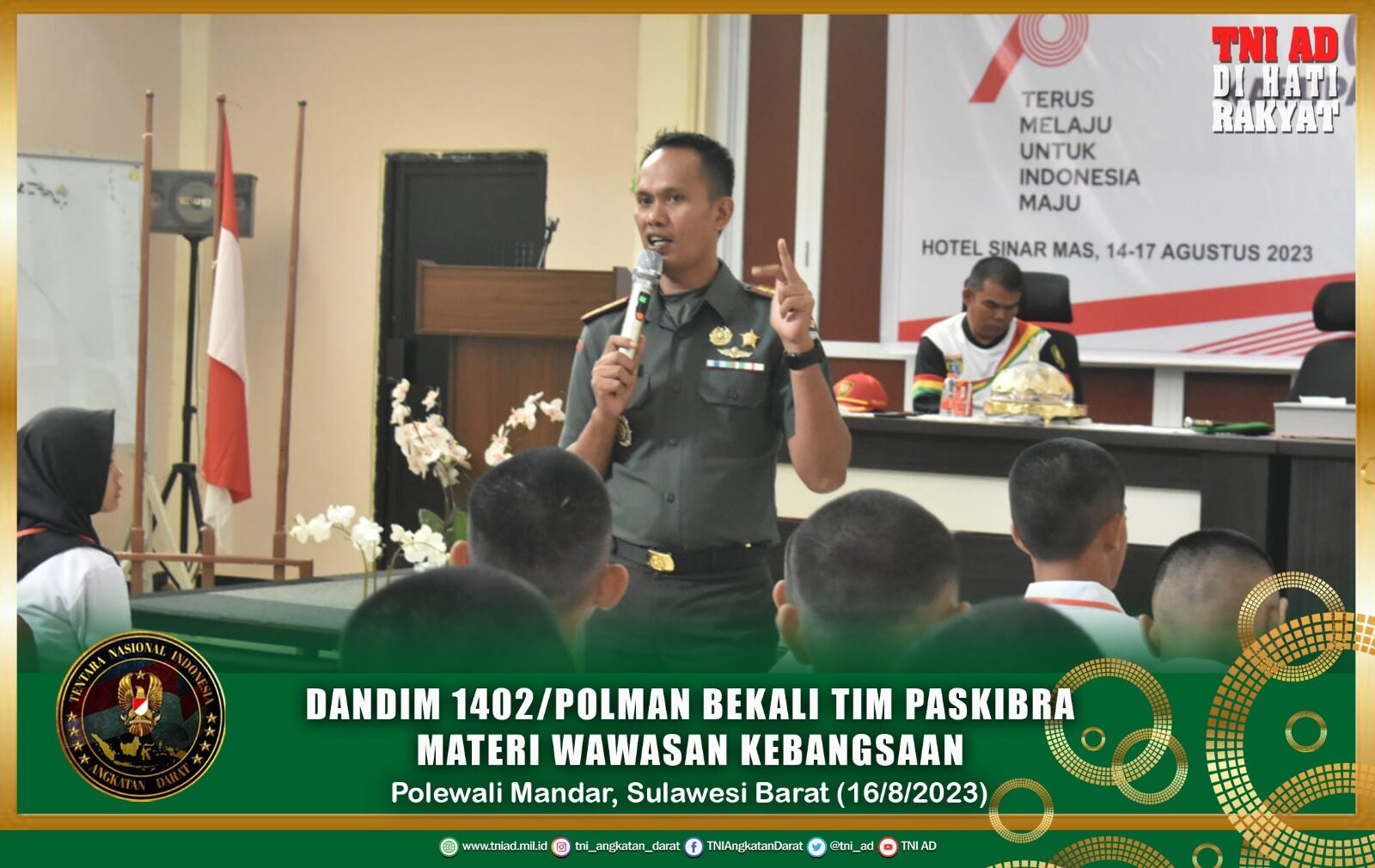 Dandim 1402/Polman Bekali Tim Paskibra Materi Wawasan Kebangsaan