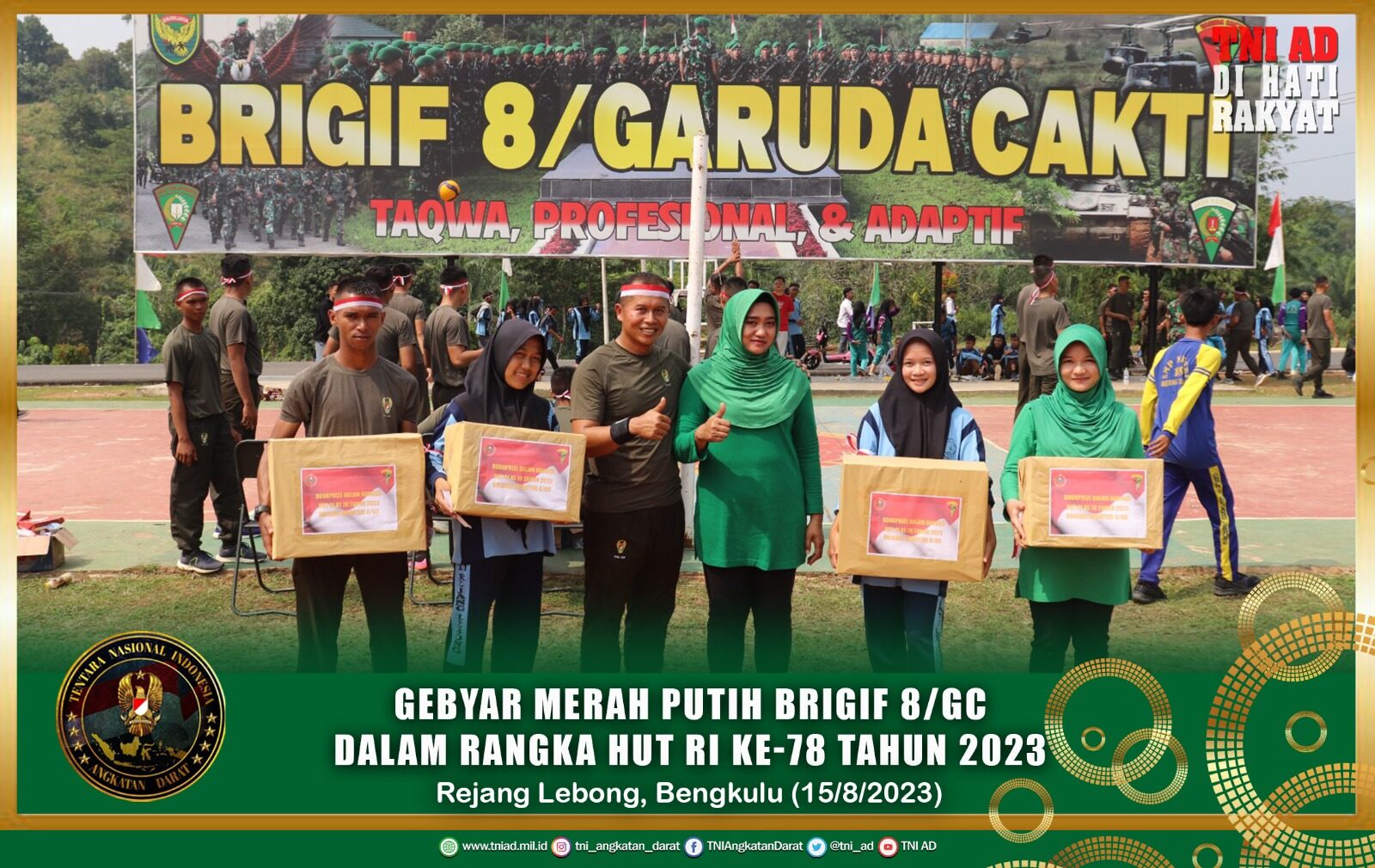 Gebyar Merah Putih Brigif 8/GC Dalam Rangka HUT RI ke-78 Tahun 2023