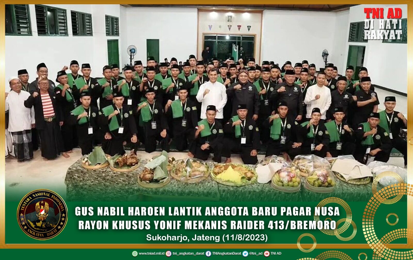 Gus Nabil Haroen Lantik Anggota Baru Pagar Nusa Rayon Khusus Yonif Mekanis Raider 413/Bremoro