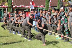 Semarak Rayakan Kemerdekaan RI ke-78 Yonif Raider 303/SSM Gelar Fun Game