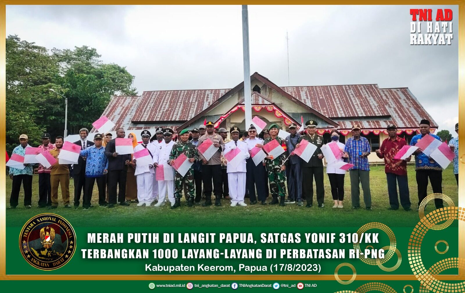 Merah Putih Di Langit Papua, Satgas Yonif 310/KK Terbangkan 1000 Layang-Layang Di Perbatasan RI-PNG