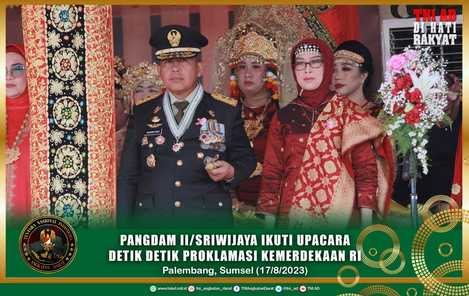 Pangdam II/Sriwijaya Ikuti Upacara Detik Detik Proklamasi Kemerdekaan RI