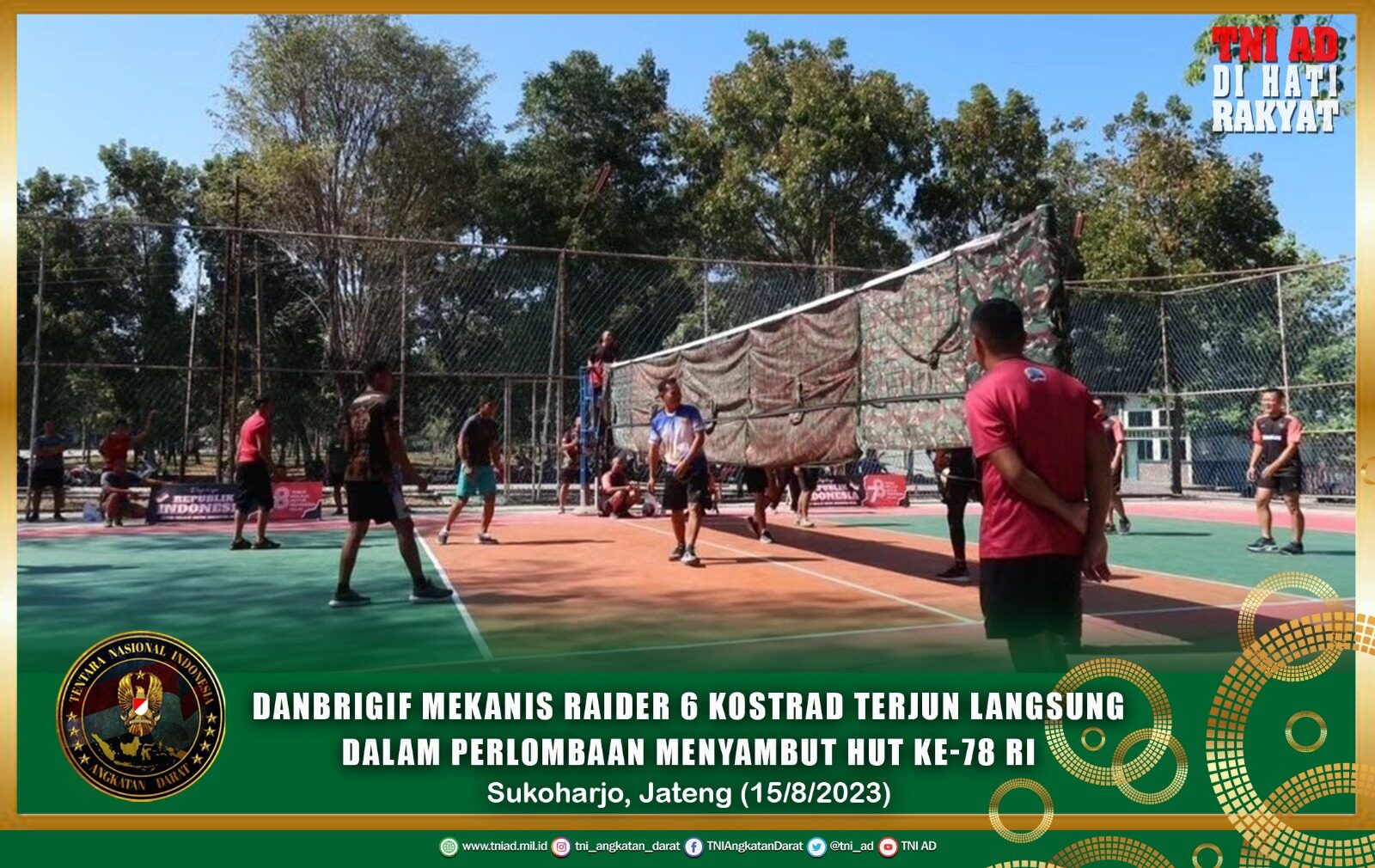 Semarak Kemerdekaan, Danbrigif Mekanis Raider 6 Kostrad Terjun Langsung Dalam Perlombaan Menyambut HUT Ke-78 RI