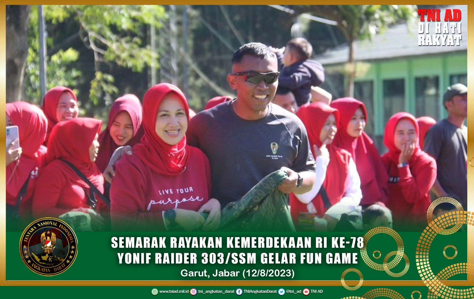 Semarak Rayakan Kemerdekaan RI ke-78 Yonif Raider 303/SSM Gelar Fun Game