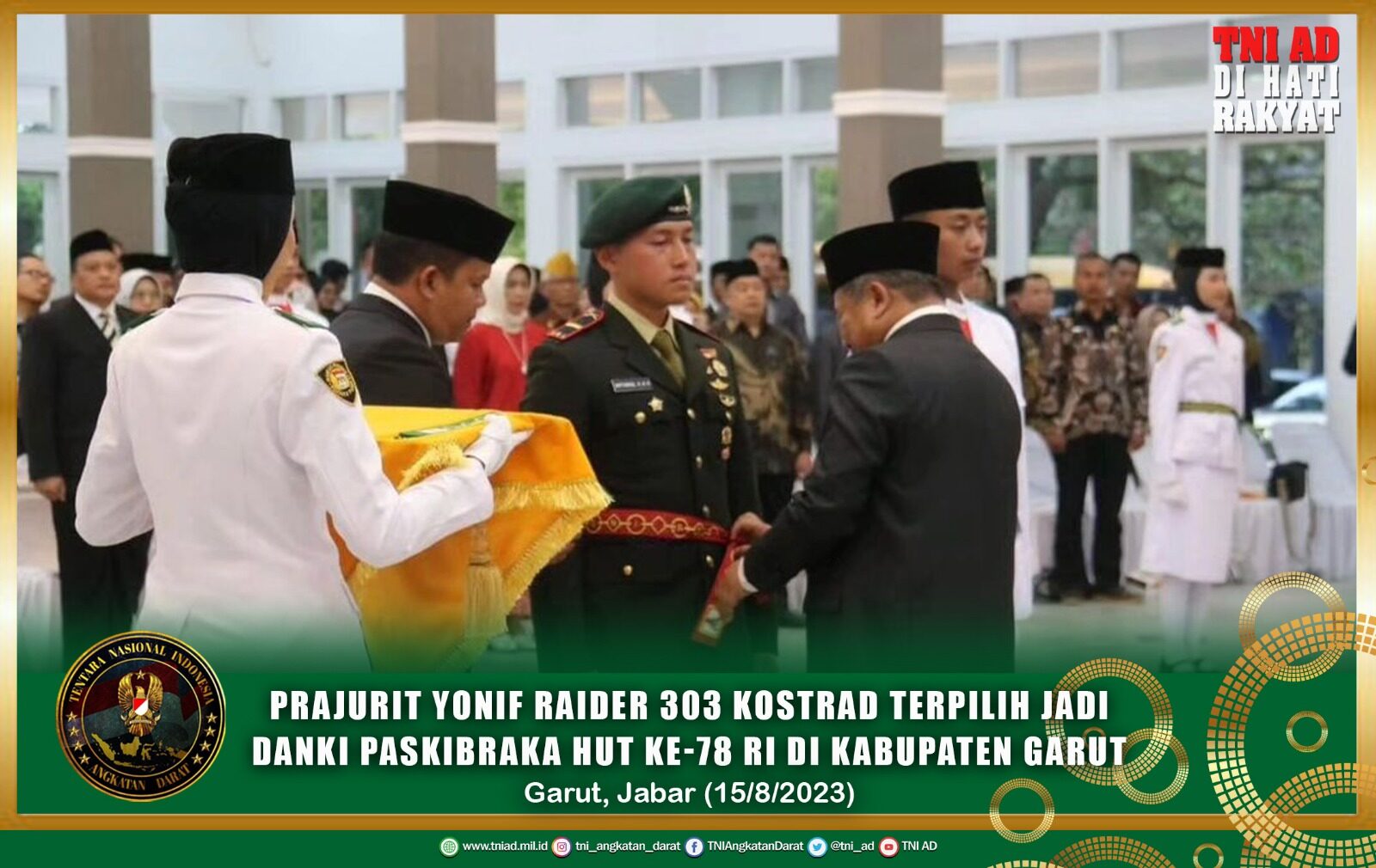 Prajurit Yonif Raider 303 Kostrad Terpilih jadi Danki Paskibraka HUT ke-78 RI di Kabupaten Garut