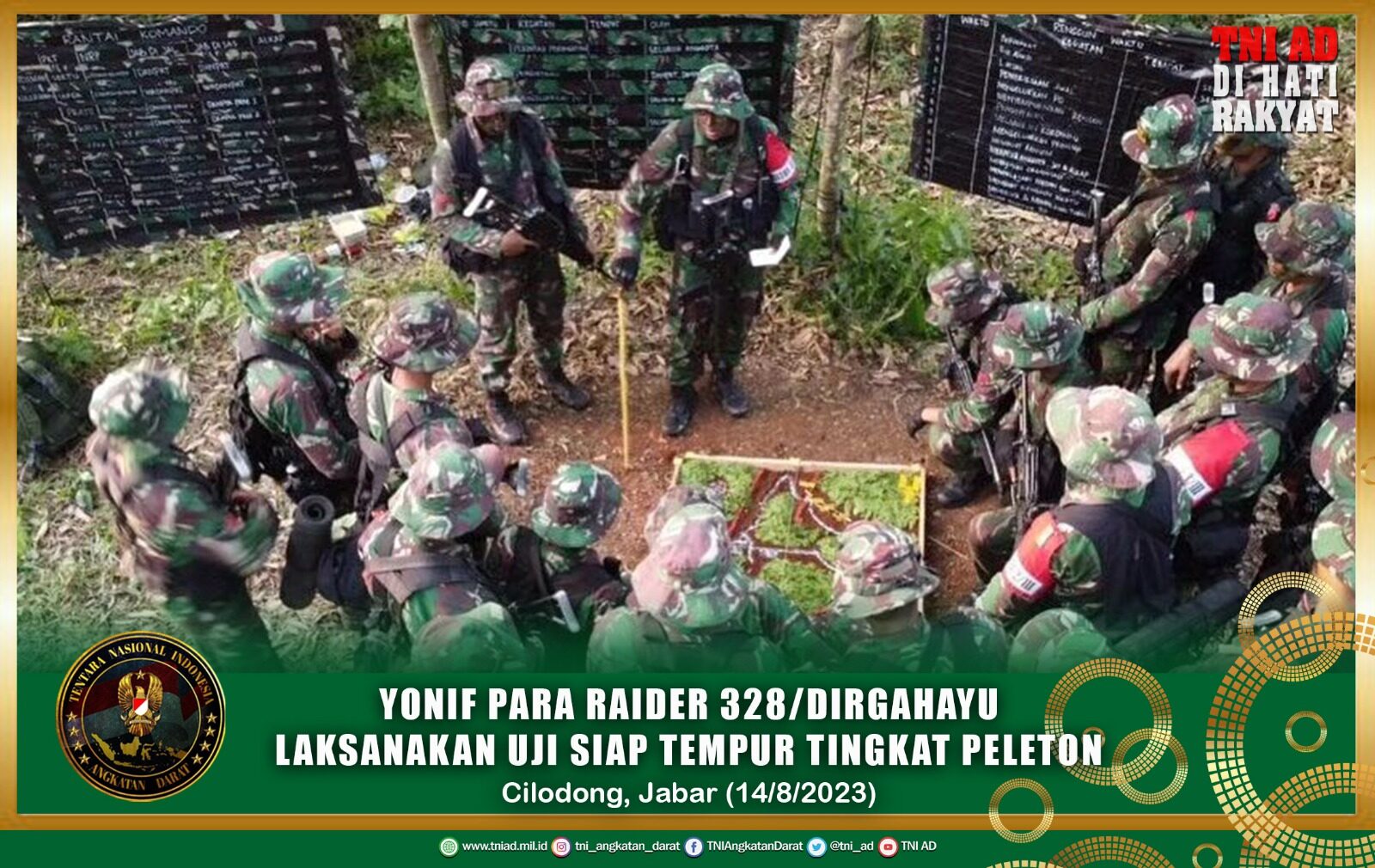 Yonif Para Raider 328/Dirgahayu Laksanakan Uji Siap Tempur Tingkat Peleton