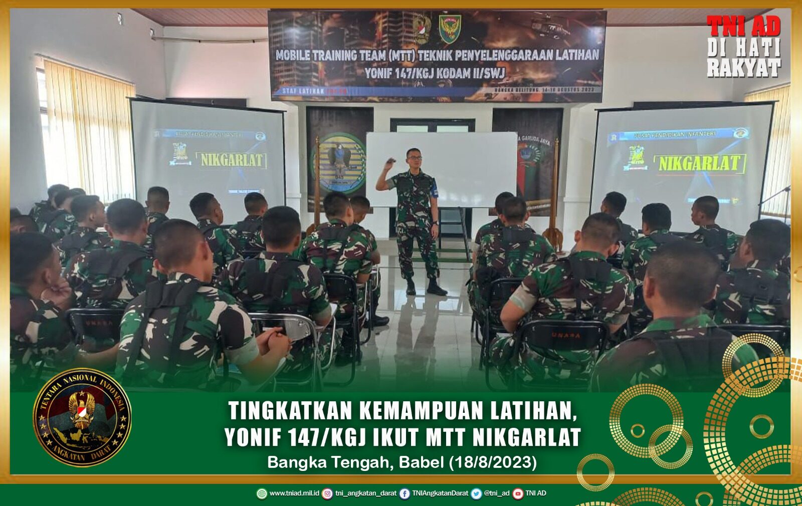 Tingkatkan Kemampuan Latihan, Yonif 147/Kgj Ikut MTT Nikgarlat